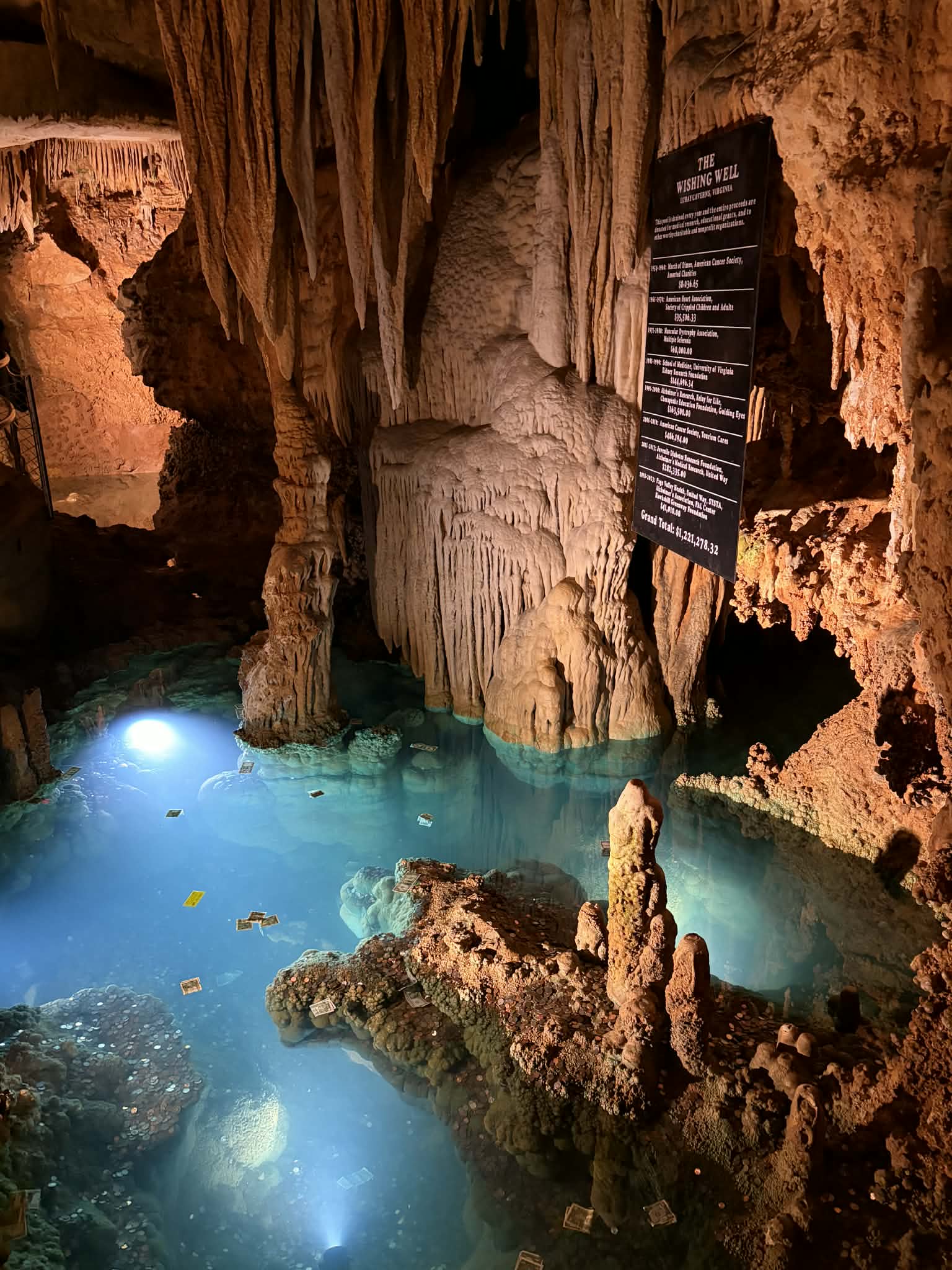 Wishing well in a Virginia cave